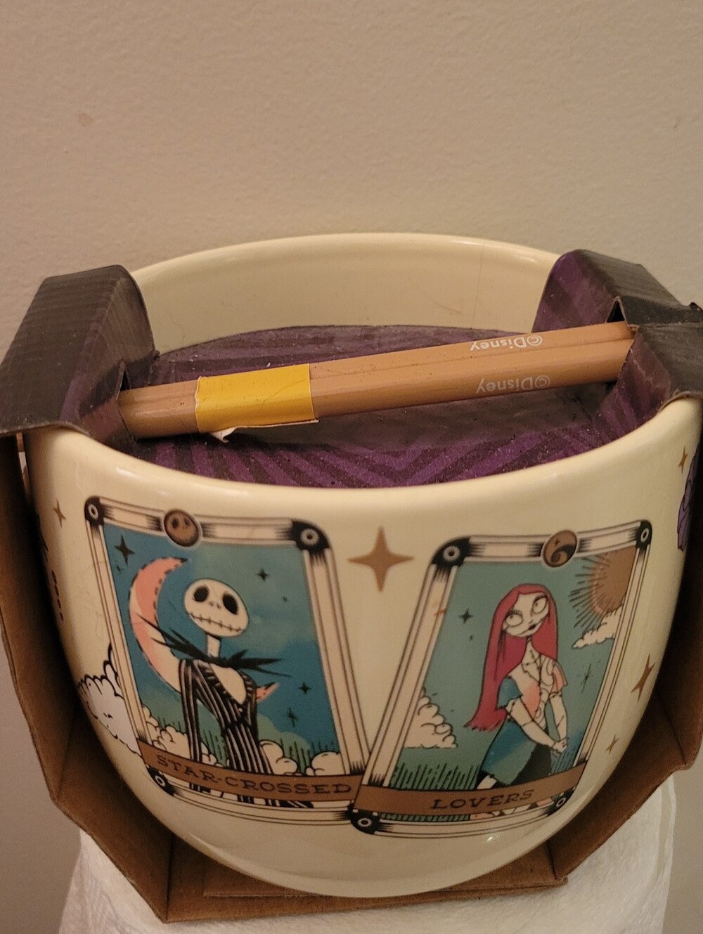 The Nightmare Tarot Ceramic Planter in Cream and Purple